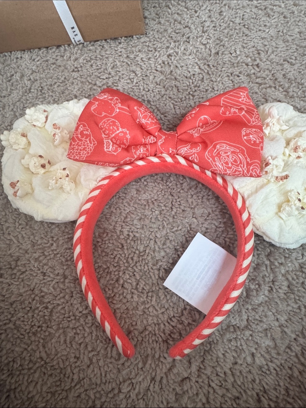 Disney Parks Red Popcorn & Bow Kids Headband